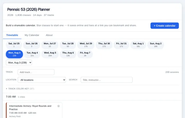 Pennsic Planner